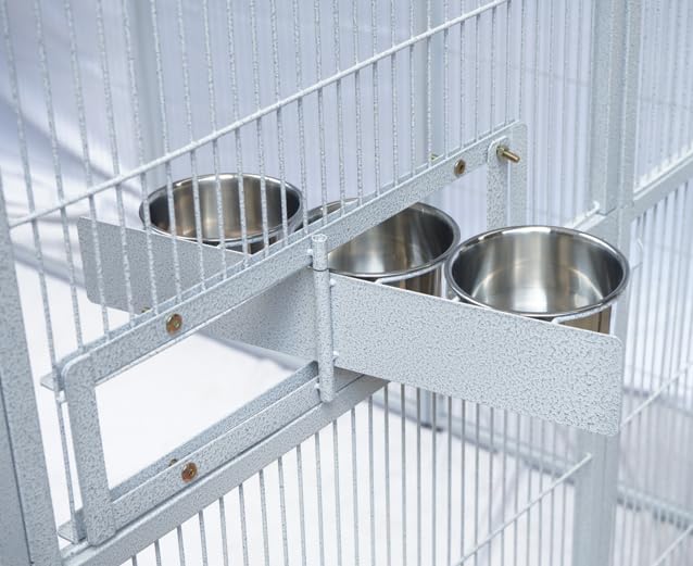 SENY Heavy Duty Large Walk-in Bird Aviary Cage, 79H x 86W x 62D inches, for Parrots, Macaws, Cockatoos, Reptiles, Dogs, Birds Flight Cage. (Silver White, Wire Size: 0.14") - color: Silver White, size: Wire Size: 0.14"