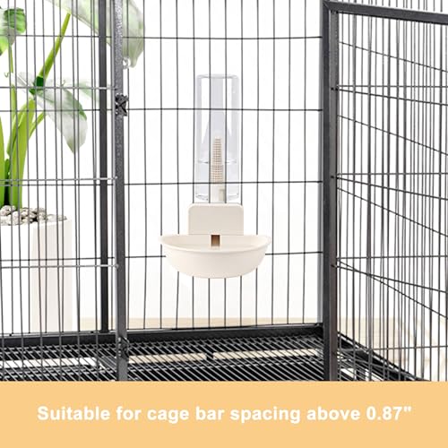 Hanging Automatic Food Water Dispenser,Gravity Pet Feeder Water Dispenser Set,Cage Cat Water Dispenser,Food Bowl for Bunny Guinea Pig Ferret Water Dispenser (Large Bowl Size) - size: Large Bowl Size