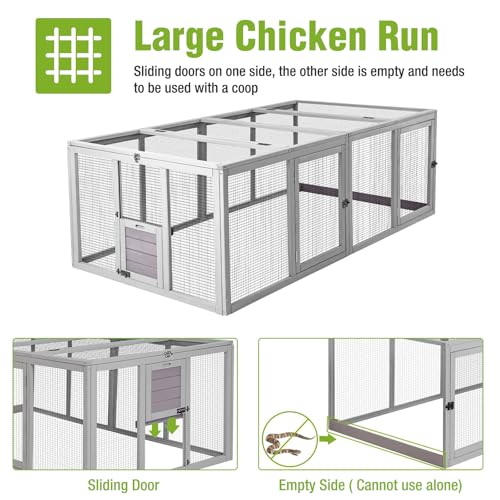 GUTINNEEN Chicken Coop Extension Chicken Run 20.73 ft², Large Expandable Hen House Run with 5 Doors, Universal Fit for Most Coops, Not for Standalone Use,79" L - size: 79.0"L x 37.8"W x 26.8"H