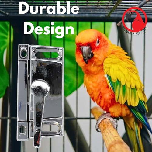 30001H Half Circle Lock for Bird Cages, Durable and Lightweight Bird-Safe Lock with Reflective Finish, Easy 2-Part Installation, Ideal for Cage Door Security - size: Pack of 1