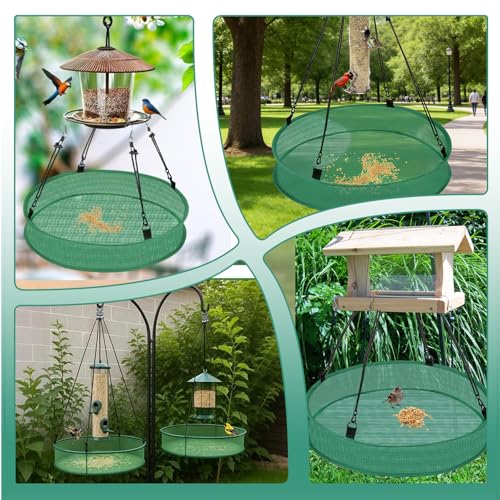 2Pcs Bird Seed Catcher Tray, 16" x 4" Birdseed Hoop Birds Feeder Trays Catches Most Falling Seed and Husk for Hanging Bird Feeder Platform Hummingbird Outdoor Backyard Garden Lawn Balcony