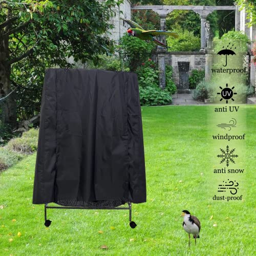 J&C Large Bird Cage Cover 420D Bird Cage Covers Heavy Duty Birdcage Cover Waterproof Bird Cage Covers for Night Blackout Sunlight Patio Birdcage Covers Birdcage Accessories - size: M: 34 x 24 x 47"
