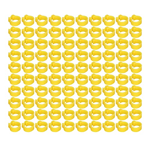 Omabeta 100PCS Reusable 8mm Pigeons Identification Leg Rings for Easy Dovecot Management and Marking, Lightweight Plastic Bands for Poultry Supplies (Yellow) - color: Yellow