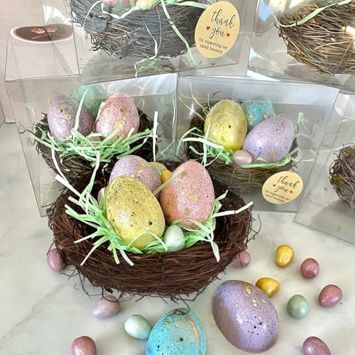 15 PCS 5.9 Inch Artificial Bird Nest for Crafts, Handicraft Rattan Bird's Nest, Small Bird Nest, Bird Nest Decorating Kit for Holiday, Table, Garden, DIY Terrarium Decor - size: 15 PCS 5.9 Inch