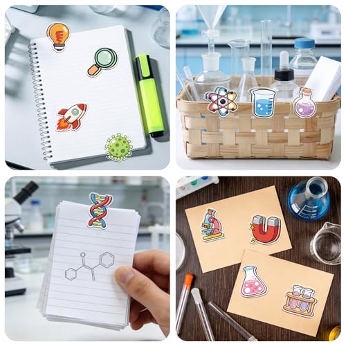 MAYJOYDIY 24Pcs 12 Styles Science Acrylic Bag Clips Light Bulb Bag Sealer Sealing Closures Magnifying Glass Microscope Acrylic Chip Clips Funny Home Office Holders for Bread Snack Storage Desk Decor - style: Science
