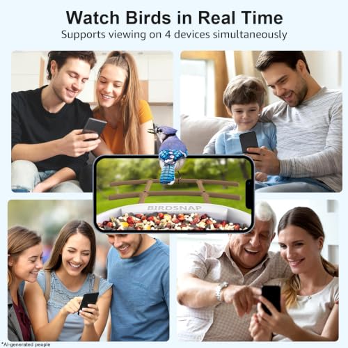 birdsnap® PAV Bird Feeder with Camera Solar Powered 2K Live Video 64GB Card | AI Bird Species Identification, Instant Arrival Alerts, IP65 Waterproof, Wild Bird Feeders for Outdoors, Gift for Bird Lovers - color: Light Brown