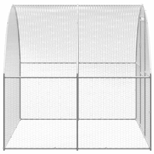Galvanized Steel Chicken Coop 9.8x39.4x6.6 ft Outdoor Enclosure for Chickens, Hens, Ducks, Small Animals with Wire Mesh - size: 9.8' x 39.4' x 6.6' (W x D x H)