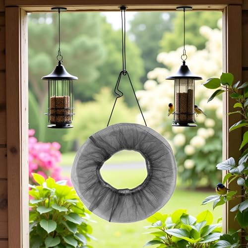 Black Bird Cage Seed Catcher Guard Parrots Mesh Net Cover Stretchy Soft Airy Fitting Skirt for Indoor Outdoor Feeders Bird Seed Catcher Net Large for Indoor Feeders Birdcage Cover Mesh Skirt