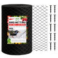 ATICCA Heavy Duty Bird Netting for Garden Protection & Fruit Trees, 7.5x100 Ft with 10 Stakes – Black Anti-Bird Net for Poultry, Deer, & Squirrel Protection, Durable Mesh for Garden and Yard Use - size: 7.5x100 Bird Netting