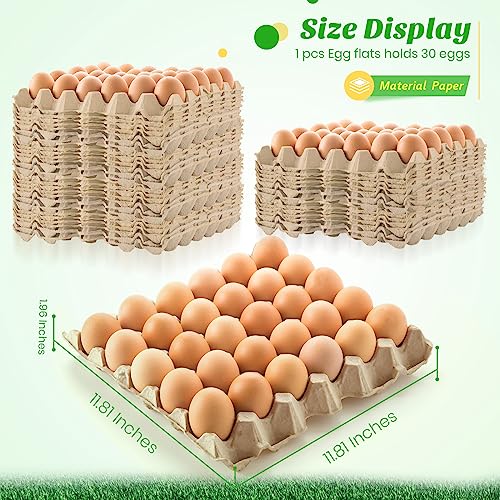 Estune 120 Pack Egg Cartons Crates 30 Cell Pulp Fiber Egg Flats Reusable Stackable Cardboard Tray for Home Storing Packing Roach Colony Soundproofing