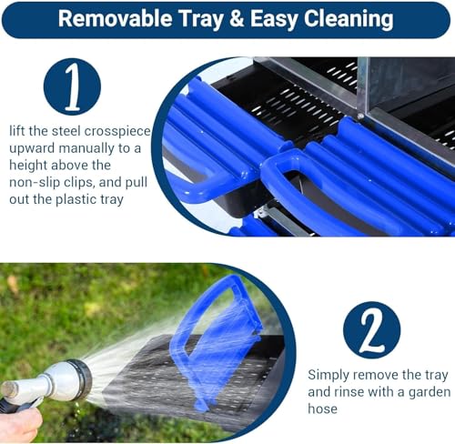 6-Hole Chicken Nesting Box with Removable Lid, Metal Chicken Coops with Roll Away Design/Easy Egg Collection/Ventilation Holes, for Chickens Coops, Duck and Hens - color: Blue, size: 6 holes without legs