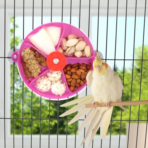 Bird Creative Foraging System Wheel Seed Food Ball Rotate Training Toy for Small and Medium Parrots Parakeet Cockatiel Conure (Purple) - color: Purple