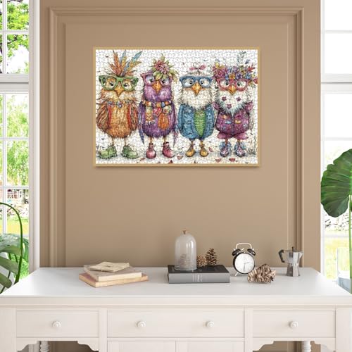 Colorful Chicken Puzzles for Adults 1000 Pieces, Funny Pretty Bird Jigsaw Puzzles, Cute Animal Art Puzzles - color: Stylish Chicks