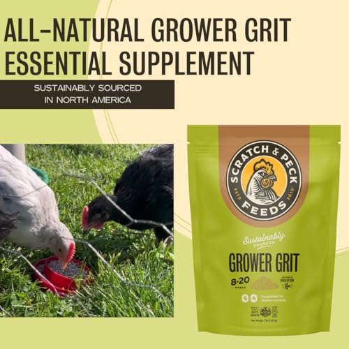 Scratch and Peck Feeds | Grower Grit for Chickens & Ducks | 7 lb Pouch | Essential Supplement for Healthy Digestion and Gizzard Health, All Natural, Sustainably Sourced - style: Grower Grit - 7-lbs