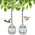 2 Pcs Ball Bird Feeder, Metal Fat Ball Bird Holder, Hanging Wild Bird Feeder Stations with Hooks for Outside Garden Wildlife