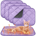 4 Pack Self Heating Cat Pad Self Warming Dog Mat Reflects Body Heat Extra Warm Thermal Pet Pad Washable Dog Cat Bed Crate Bed Mat Blanket(16 x 20 Inch,Purple) - color: Purple, size: 16 x 20 Inch