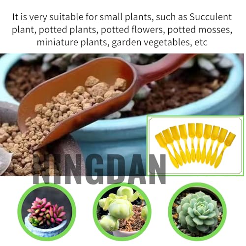 10Pcs NINGDAN Mini Shovel,Plastic Mini Gardening Shovel Spoons Soil Scoops,Cultivation Digging Transplanting Tools for Succulents Potted Flowers,Milk Powder/Coffee Beans Scoops (All Yellow) - color: All Yellow