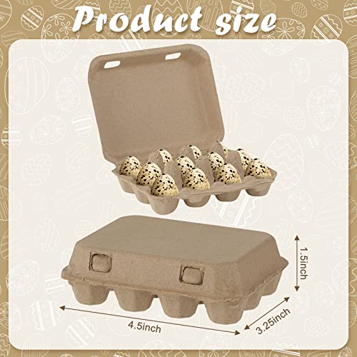 60 Pcs Quail Egg Cartons Paper Pulp Basket A Dozen Paper Crates Blank Cardboard Quail Egg Holder Container Reusable Storage Tray for Home Kitchen Refrigerator Farmhouse(3 x 4 Square,Gray)