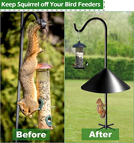 19 Inch PP Squirrel Proof Baffle for Protecting Outside Pole Bird Feeders and Bird Houses, Pole Mount Raccoon and Squirrel Guard Stopper for Shepherd Hooks - Black, 1 Pack | Raccoon and Squirrel Guard Stopper for Shepherd Hooks - style: Pole Mount 1pcs