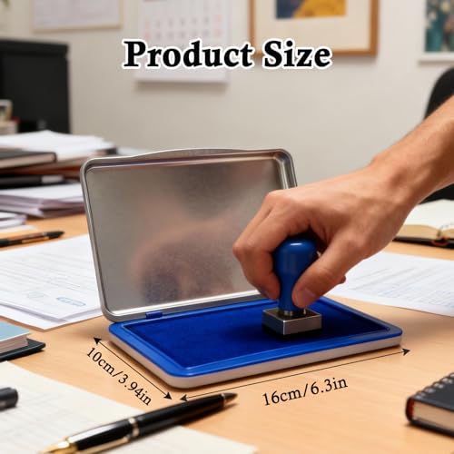 Ink Stamp Pad for Egg Date Marking,Black Red and Blue Colors Available, Metal Case (Blue) - color: Blue