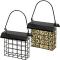 FORUP Suet Bird Feeder, Hanging Suet Feeder, Single Suet Cake Bird Feeder, One Suet Capacity, 2 Pack