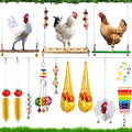 13PCS Chicken Toys for Coop Accessories - Chicken Xylophone Toy, Chicken Mirror, Chicken Ladder Bridge, Coop Swing, Vegetable Hanging Chicken Feeder, Chewing Foraging Toys, Gifts for Hens - size: 13pcs