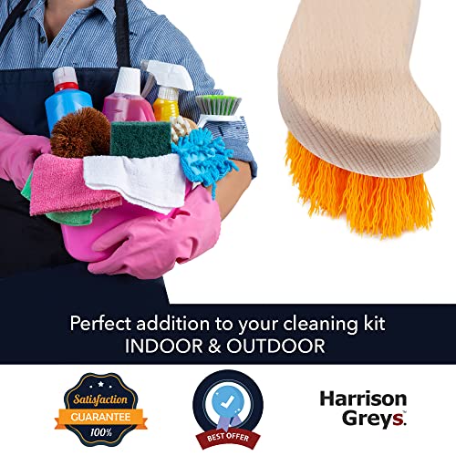 Scrub Brush - Stiff Bristle Brush for Deep Cleaning, Nylon Brush with Hard Bristle, Utility Hand Brush for Indoor and Outdoor, Wooden Scrubbing Brush, Hard Brush Heavy Duty Boot Hand Scrubber - size: 7.87"