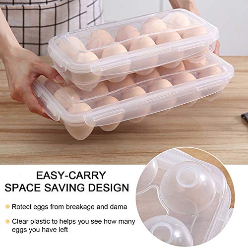 XBY-US 4 Pack Covered Egg Holders,Egg Holder For Refrigerator,travel egg Storage Container,Plastic Refrigerator Egg Trays,camping egg box,Deviled Egg Tray Carrier with Lid Fits 18X4 Eggs(72 Eggs) - style: A-18 Egg-4 Pack