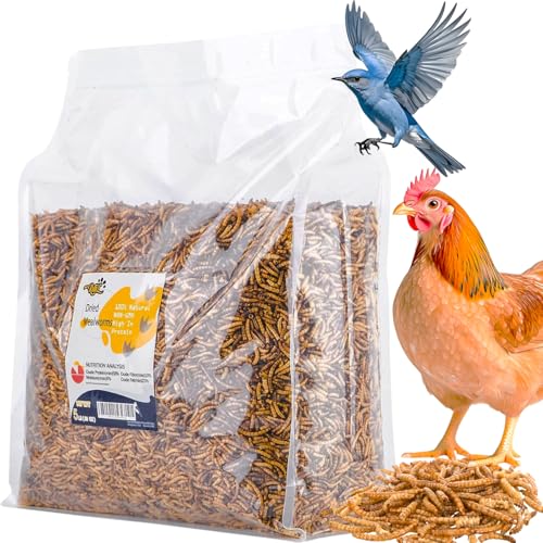 RANZ 5LB Dried Mealworms for Chickens, Ducks & Wild Birds, High Protein Treat - size: 5 Pound (Pack of 1)