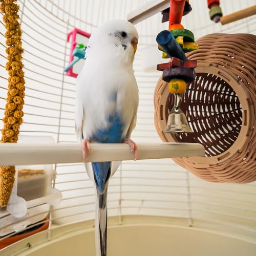 VTurboWay Rattan Bird Nest Chew Resistant Nest House Parrot Egg Laying and Breeding Nest for Bird Parrot Cockatiel Budgie Parakeet Finch Canary