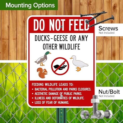 Do Not Feed Ducks Geese Or Any Other Wildlife Sign Sign, 18x24 Inches, Rust Free .063 Aluminum, Fade Resistant, Made in USA by My Sign Center - size: 18x24 Aluminum