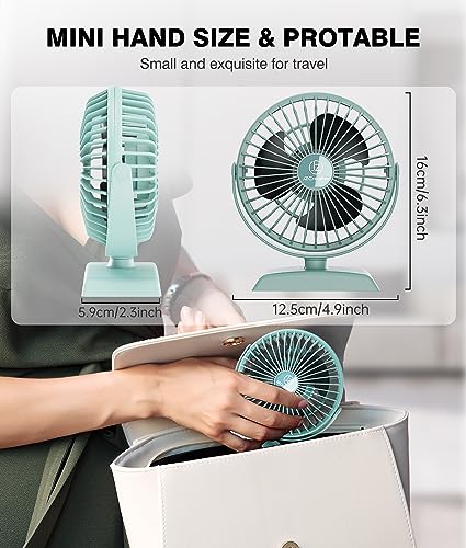JZCreater USB Desk Fan, USB Fan Mini, 360 Rotation Desktop Fan with 3 Speed, Table Personal Cooling Fan, Quiet Mini Desk Fan, USB Powered, Small Fan for Home Office Bedroom Car Travel,Green - color: 282-Green