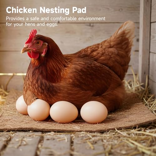 OMISTAR 10 Pack Nesting Pads for Chicken Coop, 12 x 12 in Chicken Nesting Pads Coconut Coir Washable Reusable Non Slip Nesting Box Pads Laying Pads Cut to Fit