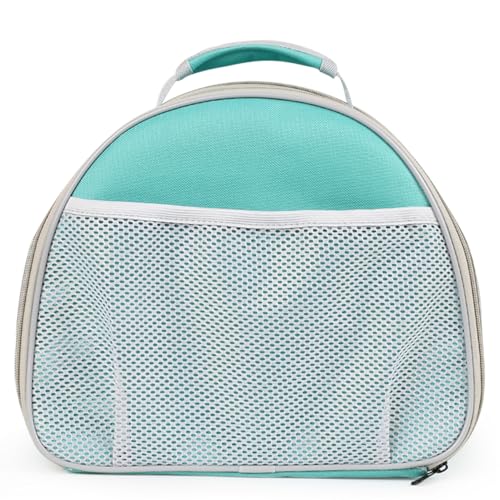 Bird Travel Carrier Cage, with Stainless Steel Metal Window and Wood Perch, Portable Bag for Cockatiel Parakeet Conure Green Cheek Budgie (Green, Steel Window) - color: Green