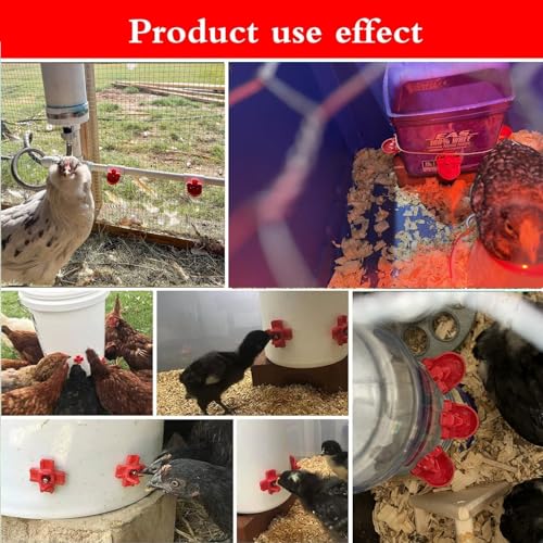 Heavy Duty 12-Pack Automatic Chicken Water Nipples with Cups, Horizontal Leak-Proof Waterer for Coop, Quail, Chicks, Turkeys, Peacocks, fits 5-Gallon Buckets & PVC Pipes