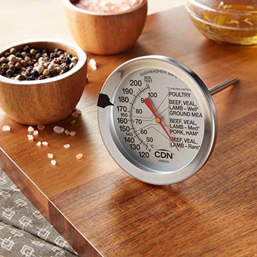 CDN Ovenproof Meat Thermometer NSF Certified Pro Accurate, Temperature Guide on 2" Dial - Easy-to-Read - Poultry, Roasting, Waterproof - IRM200 - size: 2" Dial