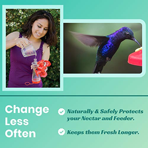 Nectar Defender Hummingbird Nectar Extender, Bird-Safe, Natural, 2-Pack | Bird-safe, Keeps nectar fresh, Reduces spoilage, Extends nectar up to 2 weeks, Dye-free, Protects 16 quarts, Made in USA