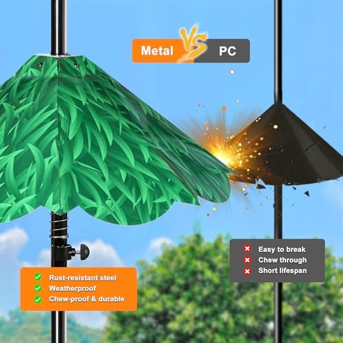 Oversized 21 Inch Metal Squirrel Baffle, Chew-Proof Weatherproof Squirrel Guard for Bird Feeder Pole and 4x4 Post, Outdoor Hanging Squirrel Proof Baffle, Green