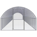 Galvanized Steel Chicken Coop 9.8x65.6x6.6 ft Outdoor Enclosure for Chickens, Hens, Ducks, Small Animals with Wire Mesh - size: 9.8' x 65.6' x 6.6' (W x D x H)