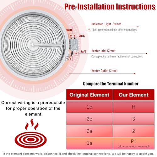 DG47-00064A DG47-00056A Compatible With Samsung Stove 9/12in Dual Element | DG47-00064A DG47-00056A, EAP11729066 AP5986691 PS11729066, OEM Home Upgrade, Electric Range Replacement, Surface Element - style: DG47-00064A