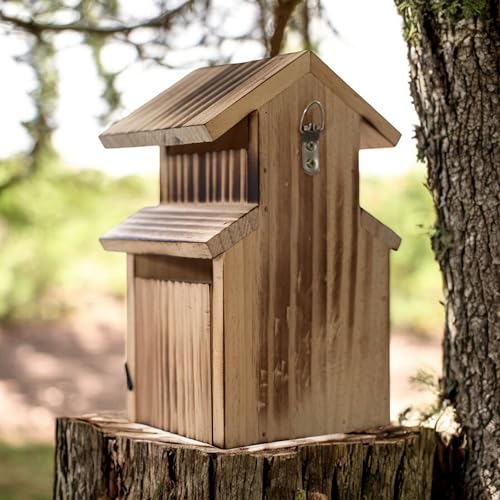 Bird House for Bluebird, Finch, Wren, Chickadee, Tree Swallow, Wild Birds, Woodpecker, Outdoor Nesting Box, Easy-to-Open (Brown) - style: Brown