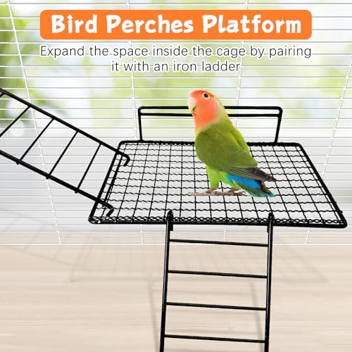 BNOSDM Stainless Steel Bird Cage Platform Climbing Ladder Parrot Perches