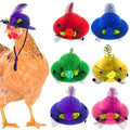 6-Pack Mini Chicken Hats for Hens, Dolls Hats, Cute Decorations | Cotton & Polyester, 2.76 in (7 cm), Adjustable Chin Strap, Fits Small Animals - style: Single-Flower-Suede-2