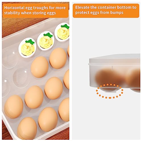 Deviled Egg Containers with Lid, (Set of 3), Plastic Egg Holder for Refrigerator for 72 Eggs, Clear Storage Deviled Egg Carrier Tray, Fridge Stackable Countertop Portable Egg Platter - color: Clear, size: 72 Eggs