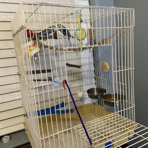 kathson Stainless Steel Bowls for Birds,4 Pcs Parrot Feeder Dish Cups,Bird Cage Water Food Bowl Coop Cup with Clamp Holder for Parrots Cockatiel Budgies Parakeet Lovebird(S) - size: 【S:3.9x1.6 Inches】