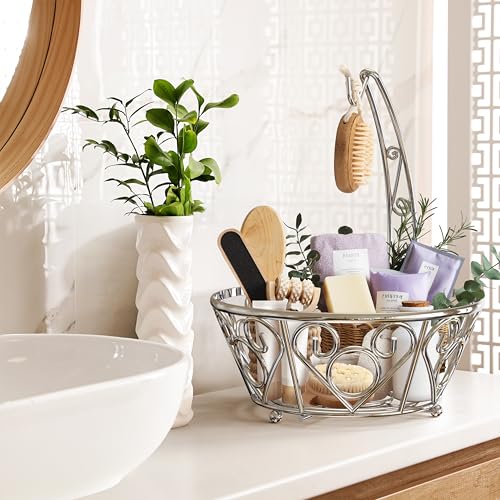 Simple Houseware Fruit Basket Bowl with Banana Tree Hanger, Chrome Finish - color: Chrome