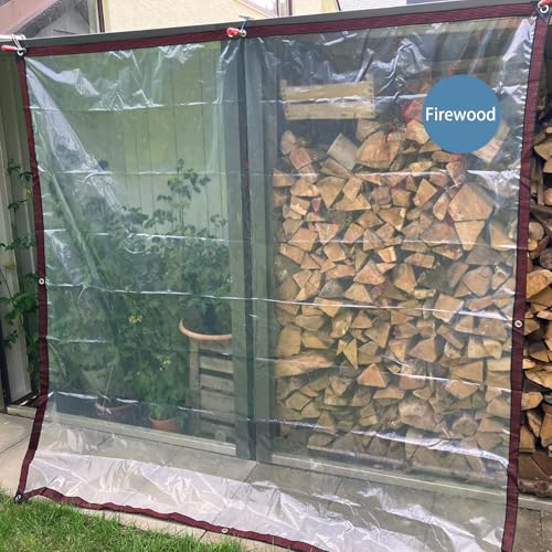 Clear Tarp 7x10 FT Waterproof Heavy Duty Vinyl Cover with Grommets for Patio Enclosure Plants Chicken Coop & Porch Winter Protection - size: 7X10FT