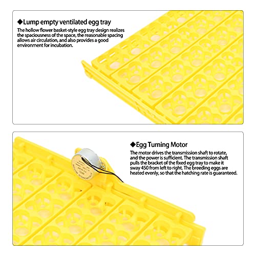 Akozon 156pcs Fully Automatic Egg Incubator Tray Durable Plastic Egg Turner for Chicken, Duck, and Quail (110V)