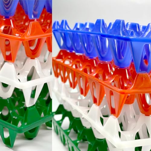15-Pack Reusable Plastic Egg Tray Egg Crates 30-Egg Flats for Home Chicken Farmers, Stackable Egg Cartons Hold Multiple Eggs, Great for Storing, Sorting, and Shipping Eggs, Durable and Reusable