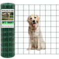 Gisafai 16 Gauge Galvanized Welded Wire Fence 3 ft x 100 ft PVC Coated Hardware Cloth, 2.36" x 2.36" Mesh, Heavy Duty Garden Fencing Roll for Chicken, Dog Yard, Deer Cattle & Animal Protection(Green) - color: Green, size: 3 ft X 100 ft